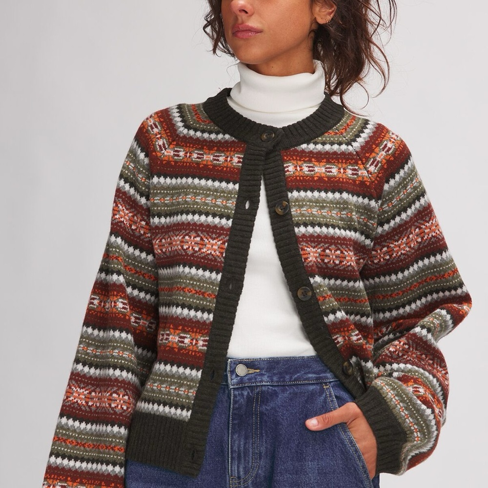Basin and Range Fair Isle Stripe Crewneck Cardigan